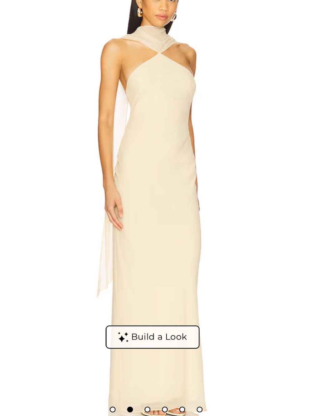 Amanda Uprichard Cream Halter Maxi Dress